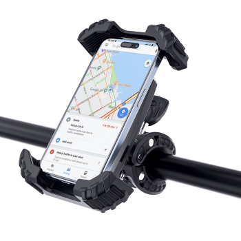 Uchwyt na telefon 4.5-6.7'' mocowany na kierownicę roweru motoru - czarny