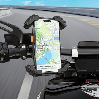 Uchwyt na telefon 4.5-6.7'' mocowany na kierownicę roweru motoru - czarny