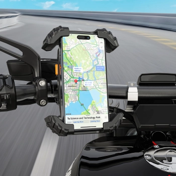 Uchwyt na telefon 4.5-6.7'' mocowany na kierownicę roweru motoru - czarny
