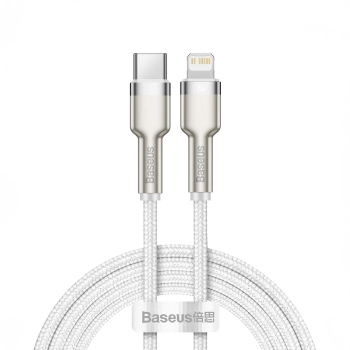 Kabel przewód Cafule Series Metal Data USB-C - iPhone Lightning 20W PD 1m - biały