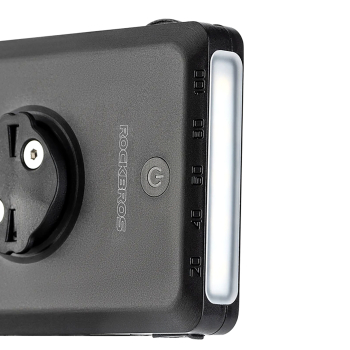 2w1 Lampka rowerowa przednia 150lm pod licznik z powerbankiem 5000mAh IPX6 - czarna