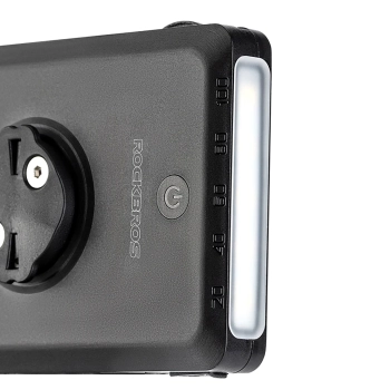 2w1 Lampka rowerowa przednia 150lm pod licznik z powerbankiem 5000mAh IPX6 - czarna