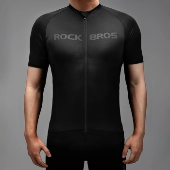 Koszulka rowerowa rozpinana z krótkim rękawem XXXXL - czarna