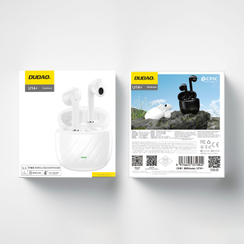Słuchawki bezprzewodowe douszne TWS Bluetooth 5.3 - białe