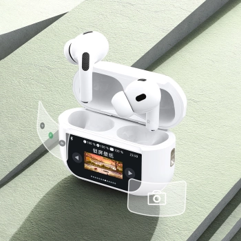 Słuchawki U19 douszne TWS bezprzewodowe Bluetooth 5.3 z wyświetlaczem LED - białe