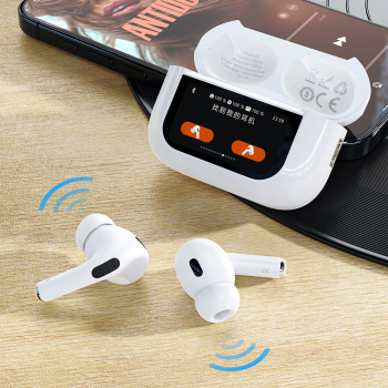 Słuchawki U19 douszne TWS bezprzewodowe Bluetooth 5.3 z wyświetlaczem LED - białe
