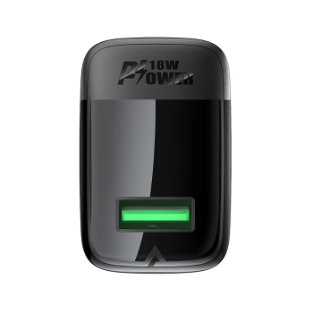Ładowarka sieciowa A90 GaN USB-A QC 18W - czarna