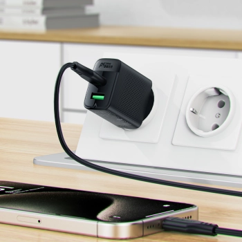 Ładowarka sieciowa A78 GaN USB-A USB-C PD 20W - czarna