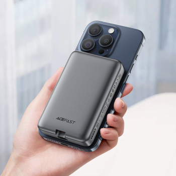 Powerbank magnetyczny 10000mAh indukcyjny 2x USB-C PD 30W + kabel USB-C - czarny