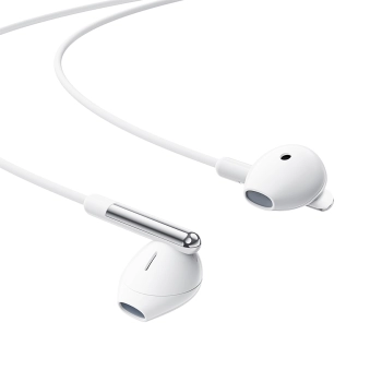 Słuchawki przewodowe z mikrofonem i pilotem USB-C 1.2m - białe