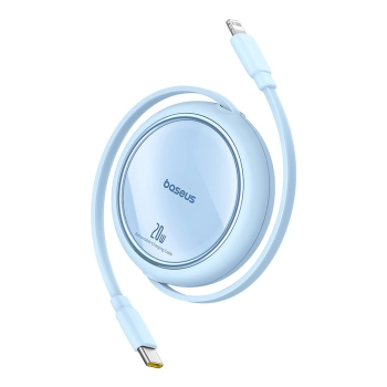 Kabel przewód zwijany Free2Pull USB-C - iPhone Lightning 20W 1m - niebieski
