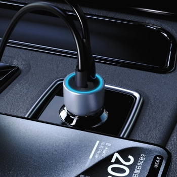 Ładowarka samochodowa R4T 30W USB-A USB-C - szara