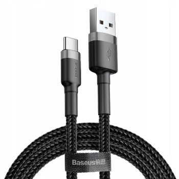 Kabel przewód w oplocie Halo USB-A - USB-C 2A 3m - czarny