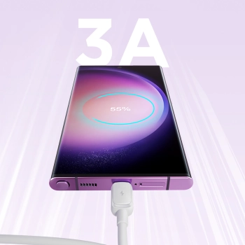 Kabel przewód Multi-Color Series A14 USB-A - USB-C 3A 1.2 m - biały