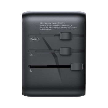 Ładowarka adapter podróżny uniwersalny 17W EU / US / UK / JP / AU / CN - czarny