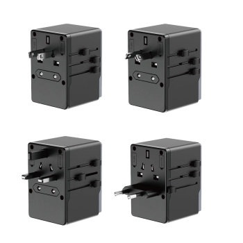 Ładowarka adapter podróżny GAN PRO 3 65W EU / US / JP / AUS / UK 2x USB-C 2x USB-A - czarny
