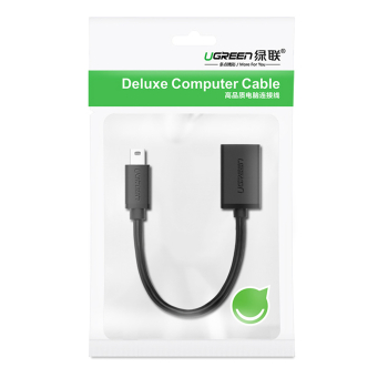 Adapter przejściówka mini USB-B (męski) - USB-A (żeński) OTG 10cm - szary