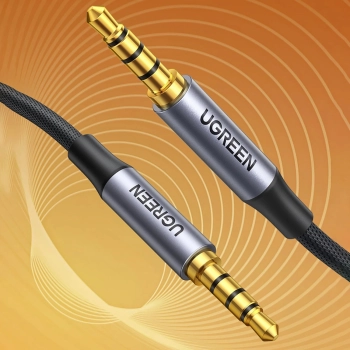 Kabel przewód audio mini jack 3.5mm - mini jack 3.5mm 1m - szary