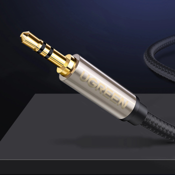 Kabel przewód audio TRS mini jack 3.5mm - jack 6.35mm 3m - szary