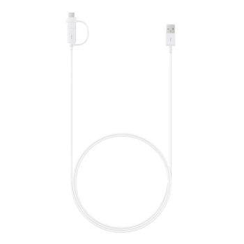 Kabel przewód Samsung Combo USB-A - micro USB i USB-C 1.5m - biały
