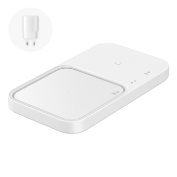 Ładowarka Samsung Wireless Charger Duo indukcyjna 15W + ładowarka sieciowa i kabel - biała