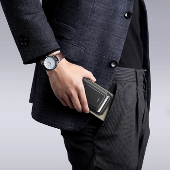 Portfel na karty Magnetic Wallet MagSafe z podstawką - czarny
