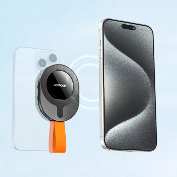Uchwyt magnetyczny na telefon 4.7-7'' z przyssawkami na szybę lustro - czarno-pomarańczowy