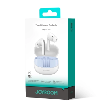 Słuchawki Funpods douszne TWS z Bluetooth 5.4 ANC i ochroną IP54 - białe