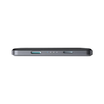 Powerbank 5000mAh USB-C 20W PD i ładowaniem indukcyjnym 15W - szary
