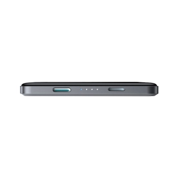 Powerbank 5000mAh USB-C 20W PD i ładowaniem indukcyjnym 15W - szary