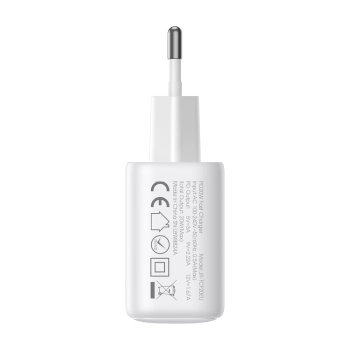 Ładowarka sieciowa 2x USB-C 20W PD QC 3.0 - biała