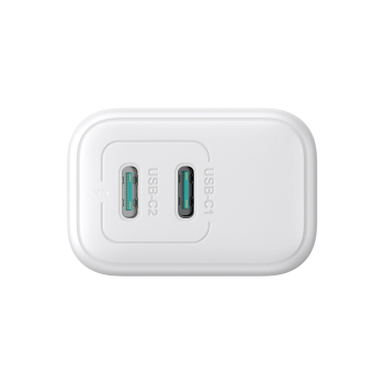 Ładowarka sieciowa 2x USB-C 20W PD QC 3.0 - biała