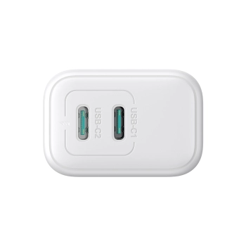 Ładowarka sieciowa 2x USB-C 20W PD QC 3.0 - biała