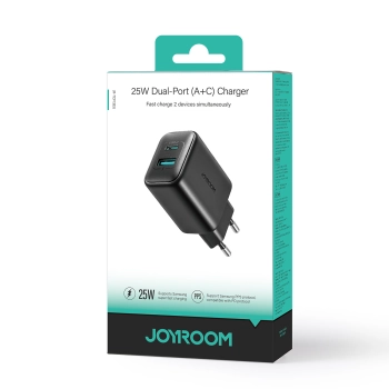 Ładowarka sieciowa USB-C i USB-A 25W SFC PPS PD - czarna