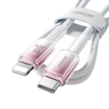 Kabel przewód Crystal-Clear Series 30W USB-C - iPhone Lightning 1.2m - biały