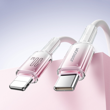 Kabel przewód Crystal-Clear Series 30W USB-C - iPhone Lightning 1.2m - biały