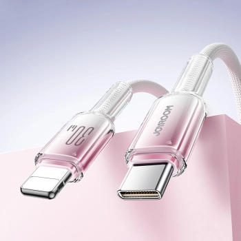 Kabel przewód Crystal-Clear Series 30W USB-C - iPhone Lightning 1.2m - biały