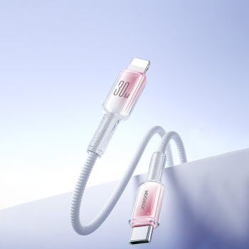 Kabel przewód Crystal-Clear Series 30W USB-C - iPhone Lightning 1.2m - biały