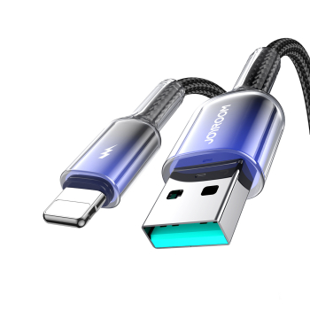 Kabel przewód Crystal-Clear Series 3A USB-A - iPhone Lightning 1.2m - czarny