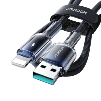 Kabel przewód Crystal-Clear Series 3A USB-A - iPhone Lightning 1.2m - czarny