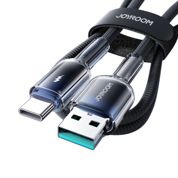 Kabel przewód Crystal-Clear Series 3A USB-A - USB-C 1.2m - czarny