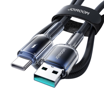 Kabel przewód Crystal-Clear Series 3A USB-A - USB-C 1.2m - czarny