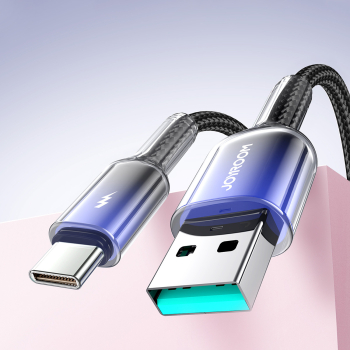 Kabel przewód Crystal-Clear Series 3A USB-A - USB-C 1.2m - czarny
