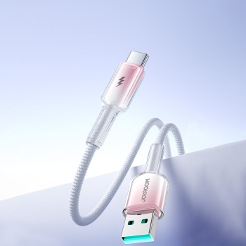 Kabel przewód Crystal-Clear Series 3A USB-A - USB-C 1.2m - biały