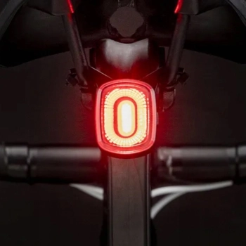 Lampka rowerowa LED czerwona tylna system hamowania STOP USB-C - czarna