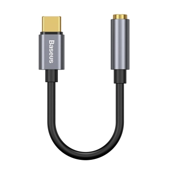 Adapter przejściówka do słuchawek USB-C - mini jack 3.5mm DAC 24 bit 48KHz - szary