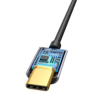 Adapter przejściówka do słuchawek USB-C - mini jack 3.5mm DAC 24 bit 48KHz - szary