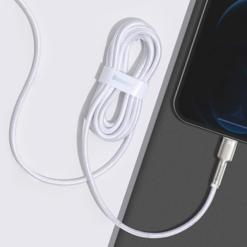 Kabel przewód do iPhone USB-C - Lightning Series Metal Data 20W PD 2m - biały