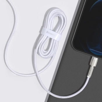 Kabel przewód do iPhone USB-C - Lightning Series Metal Data 20W PD 2m - biały