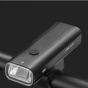 Lampka rowerowa przednia z funkcją latarki biała 600lm IPX6 USB-C - czarna